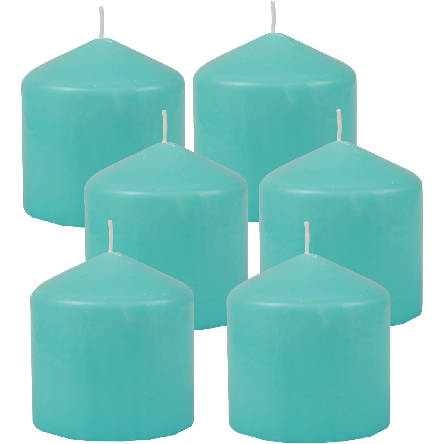 HS Candle Stumpenkerzen Ø8cm 6er Pack Türkis Blau günstig online kaufen