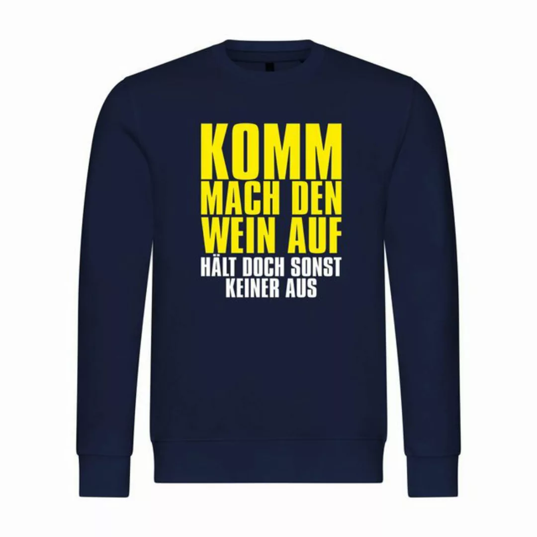 deinshirt Rundhalspullover Herren Pullover Komm mach den Wein auf - hält do günstig online kaufen