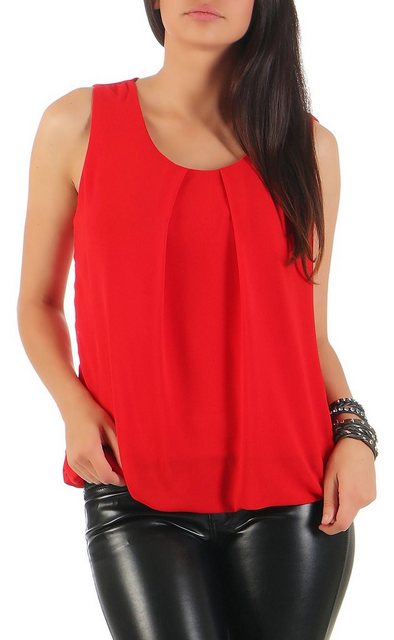 malito more than fashion Chiffonbluse 6879 Blusentop mit Rundhals-Ausschnit günstig online kaufen