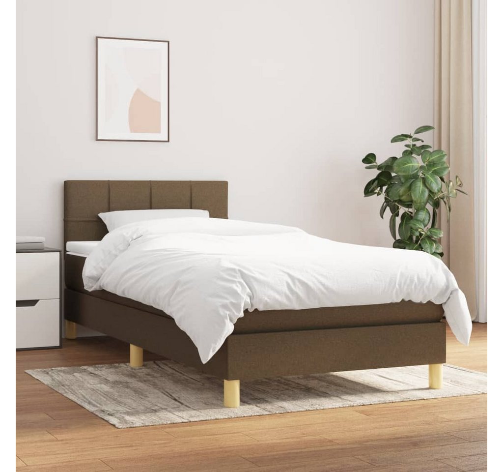 vidaXL Boxspringbett Boxspringbett mit Matratze Dunkelblau 100x200 cm Samt günstig online kaufen