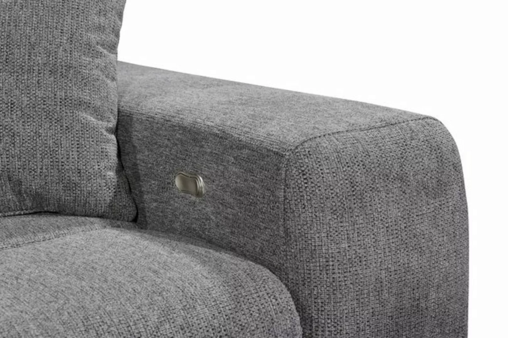 Black Red White Ecksofa Sitztiefenverstellung, 3 Kopfstützen, anthrazit - 2 günstig online kaufen