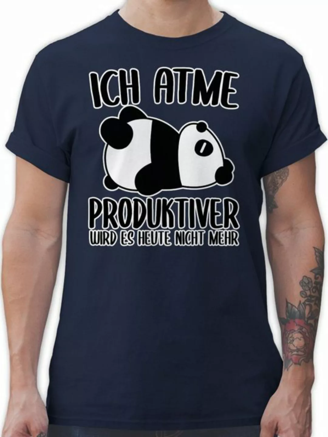 Shirtracer T-Shirt Ich atme produktiver wird es nicht mehr mit Panda - weiß günstig online kaufen