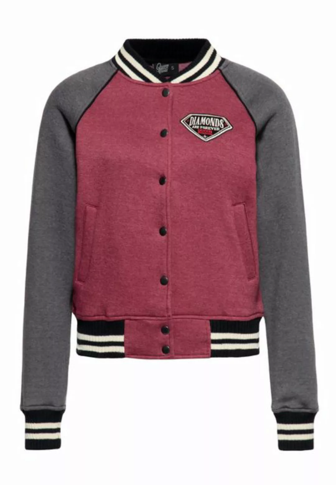 QueenKerosin Collegejacke Diamonds (1-St) mit Rückenstickerei günstig online kaufen