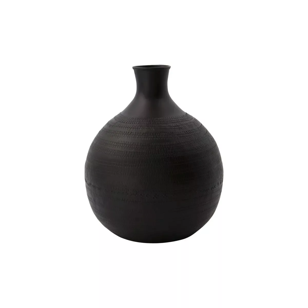 Vase Reena Gr. S aus Aluminium in Braun mit Muster günstig online kaufen