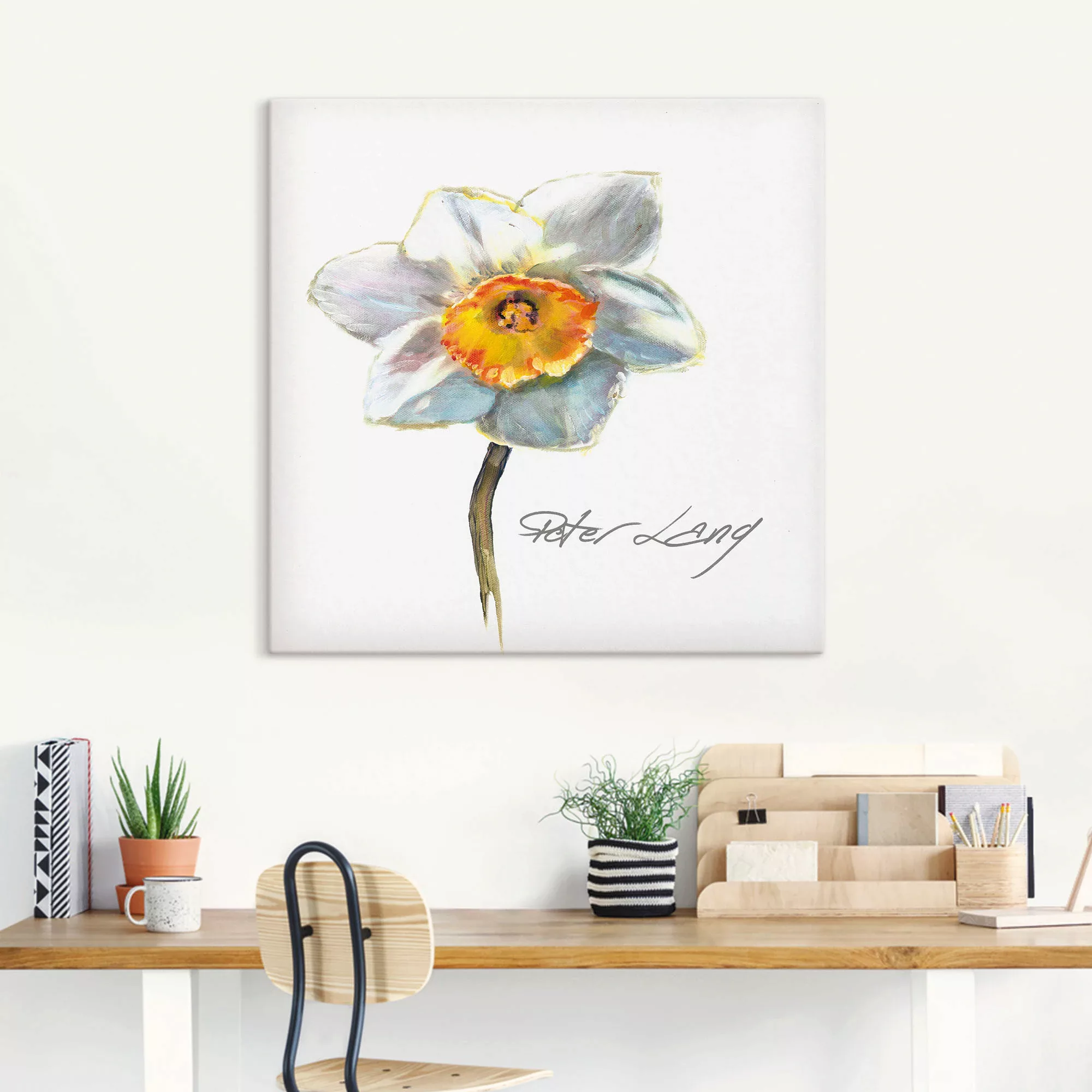 Artland Leinwandbild "Blume weiß VIII", Blumen, (1 St.), auf Keilrahmen ges günstig online kaufen