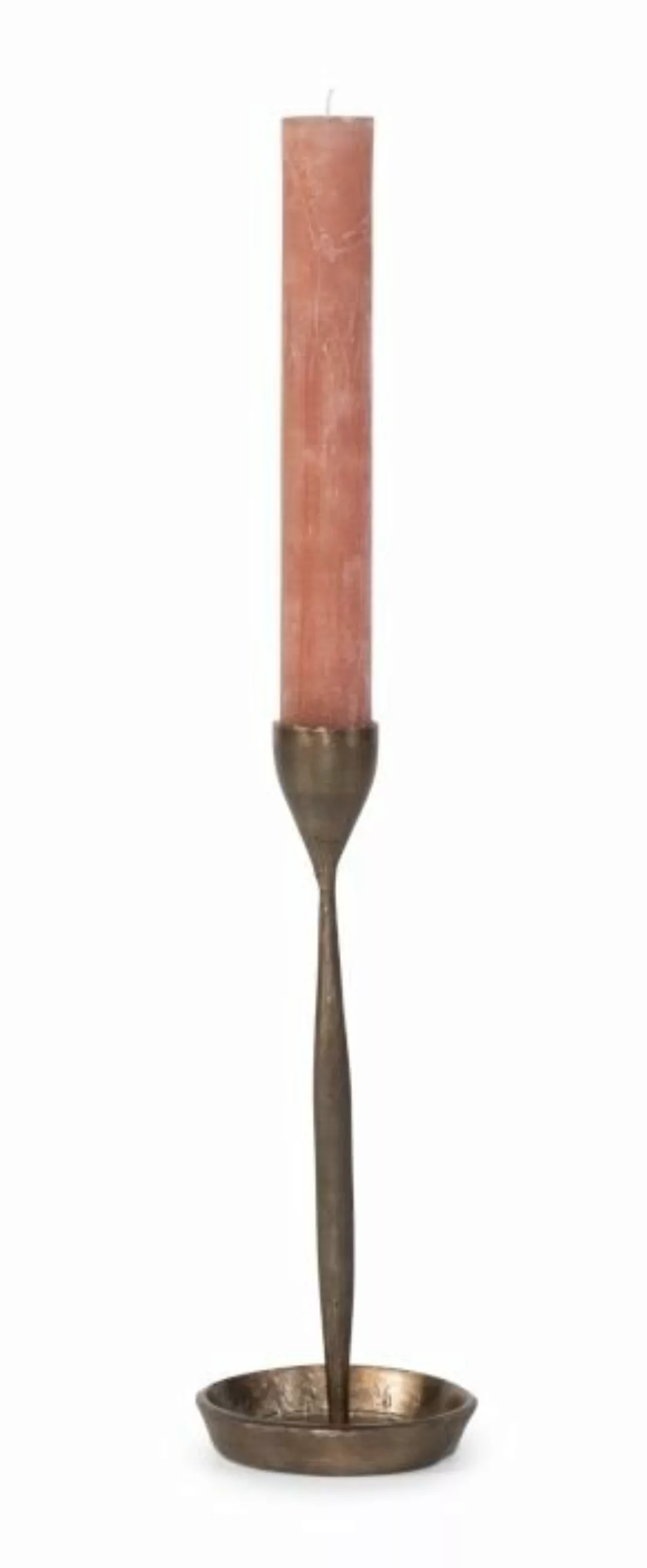 Dekocandle Kerzenleuchter Kerzenhalter metal antikgold klein Ø 14 x 35 cm ( günstig online kaufen