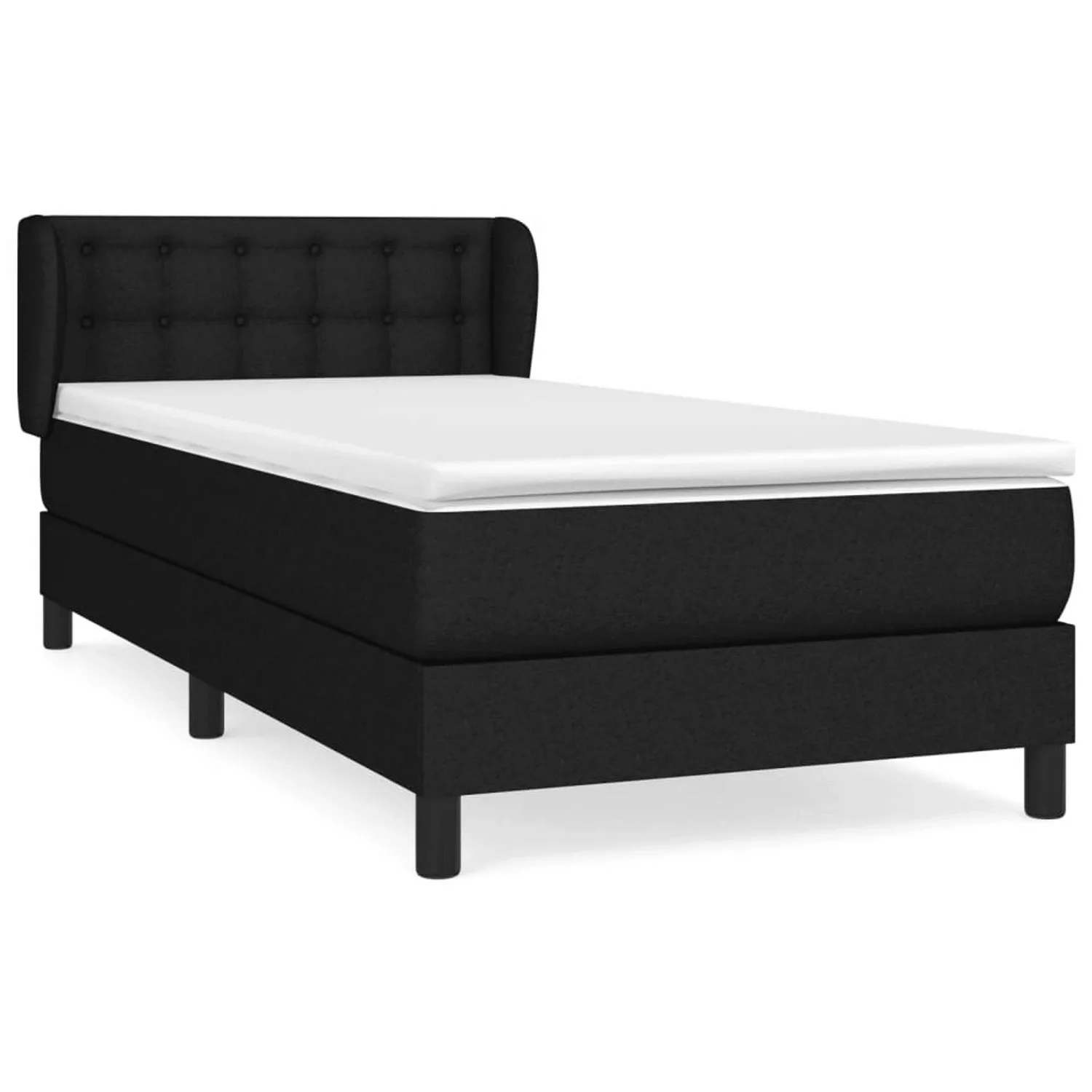 vidaXL Boxspringbett mit Matratze Schwarz 90x200 cm Stoff1466629 günstig online kaufen