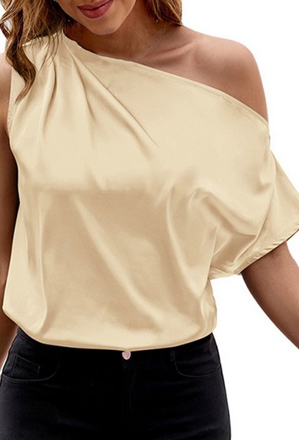CHENIN T-Shirt Damen Bluse Elegant Sommer Schulterfrei Langarm/Kurzarm Läss günstig online kaufen