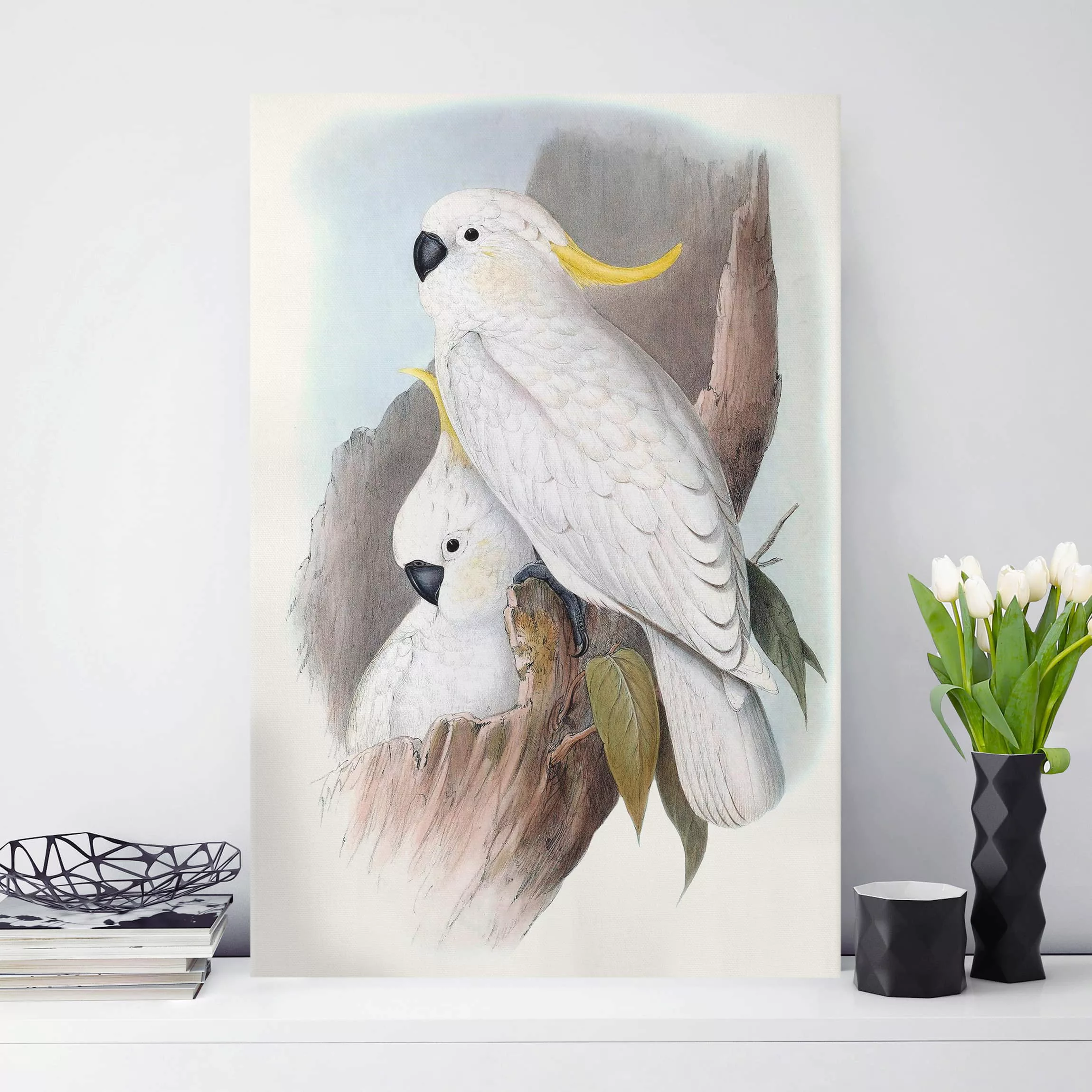 Leinwandbild Tiere - Hochformat Pastell Papageien III günstig online kaufen