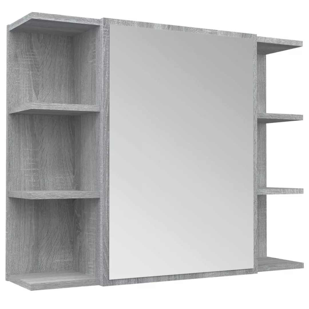 Vidaxl Bad-spiegelschrank Grau Sonoma 80x20,5x64 Cm Holzwerkstoff günstig online kaufen