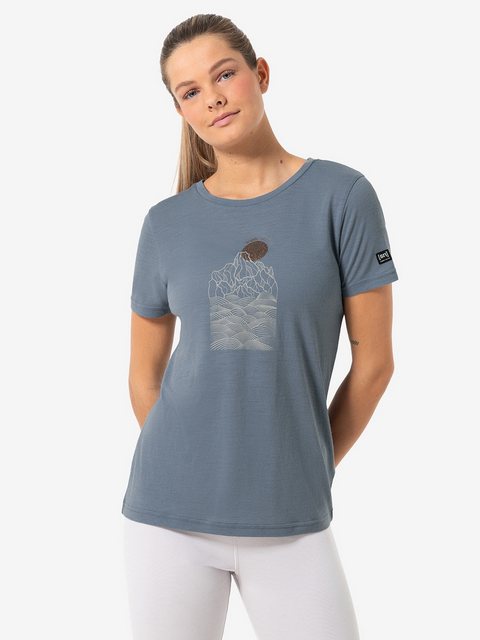 SUPER.NATURAL T-Shirt für Damen, Merino PREIKESTOLEN CLIFFS Berg Motiv, cas günstig online kaufen