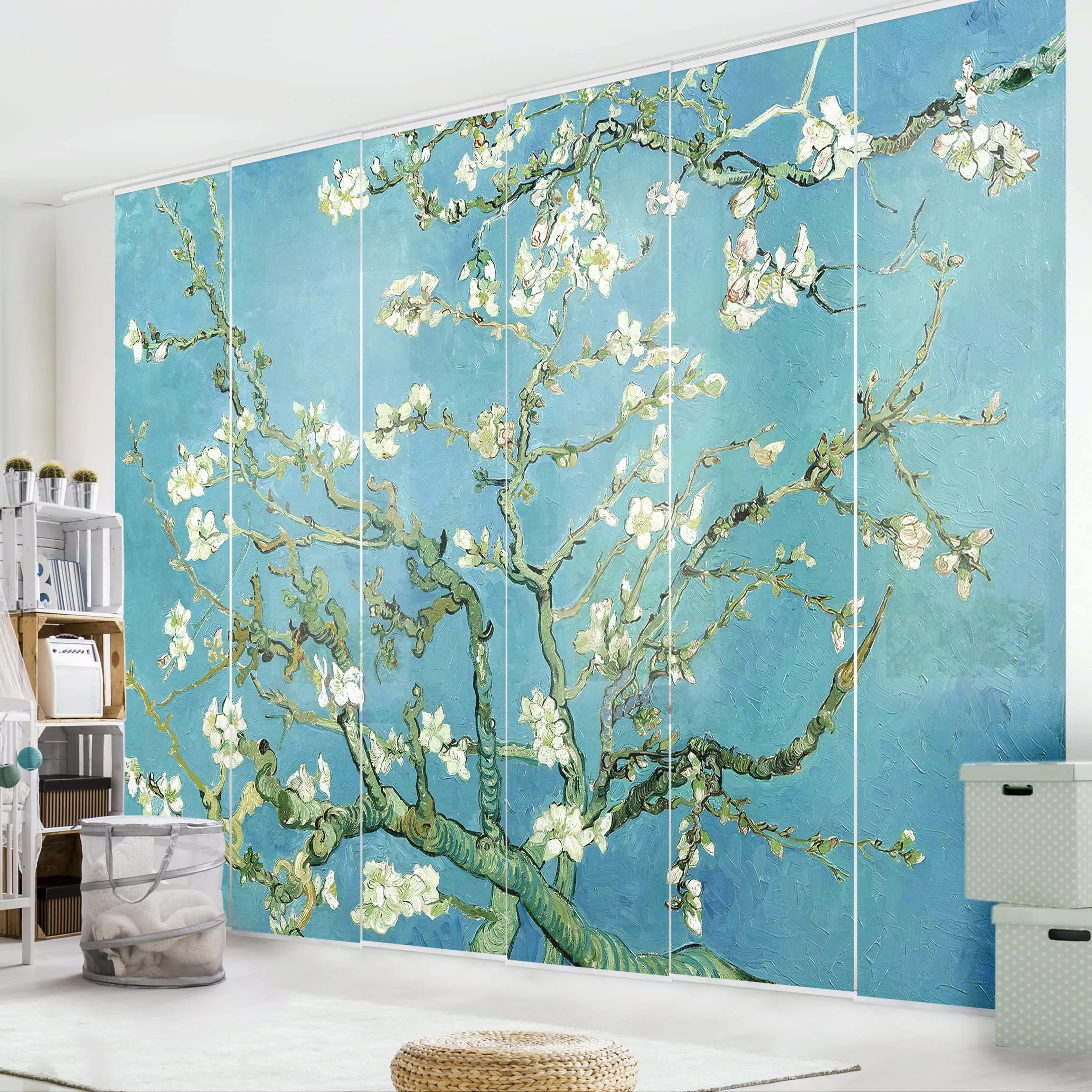 Schiebegardinen Set Kunstdruck Vincent van Gogh - Mandelblüte günstig online kaufen