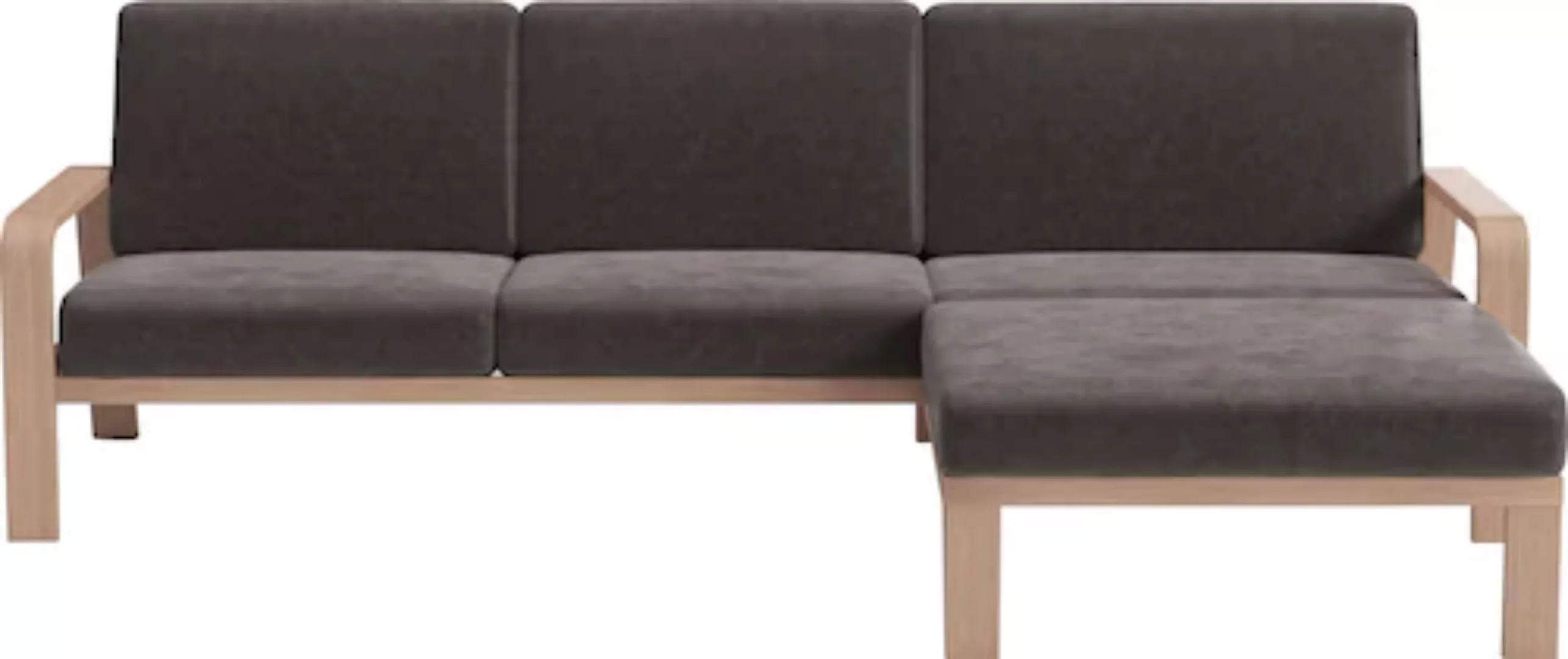 sit&more Ecksofa »Kolding L-Form«, Armlehnen aus Buchenholz in natur, versc günstig online kaufen