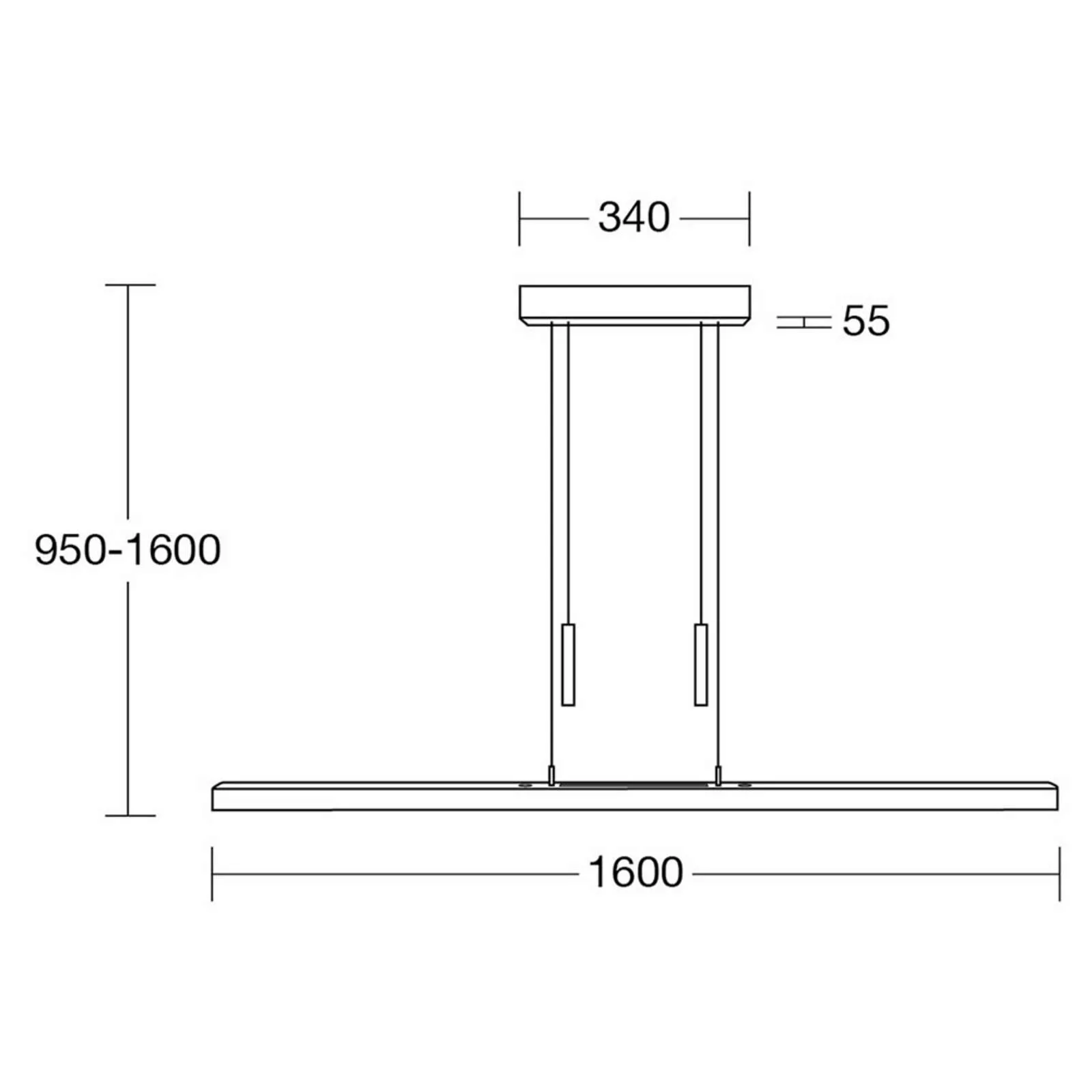 HerzBlut Leonora Hängelampe Up&Down 160cm Nussbaum günstig online kaufen