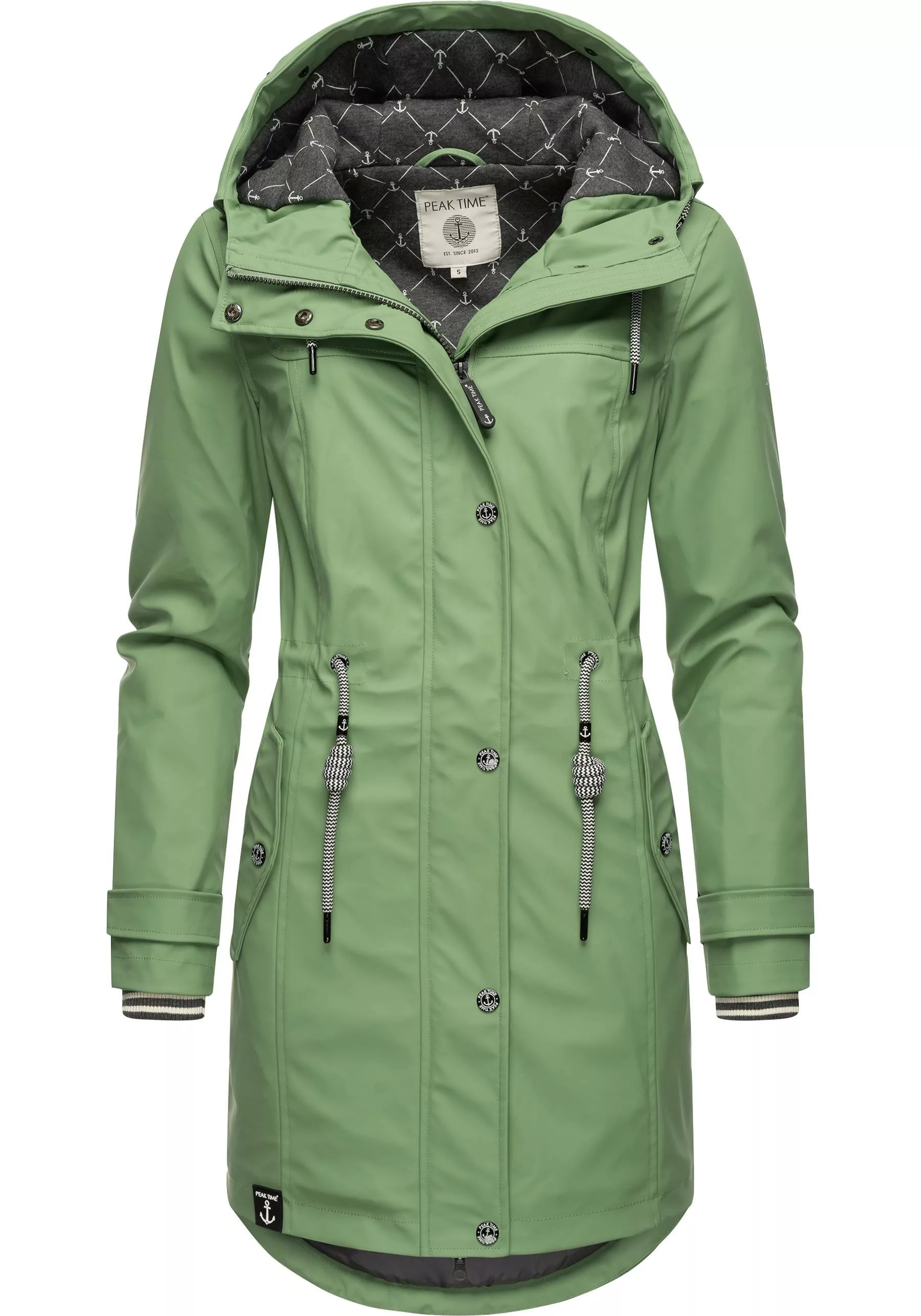 PEAK TIME Regenjacke "L60042", mit Kapuze, stylisch taillierter Regenmantel günstig online kaufen