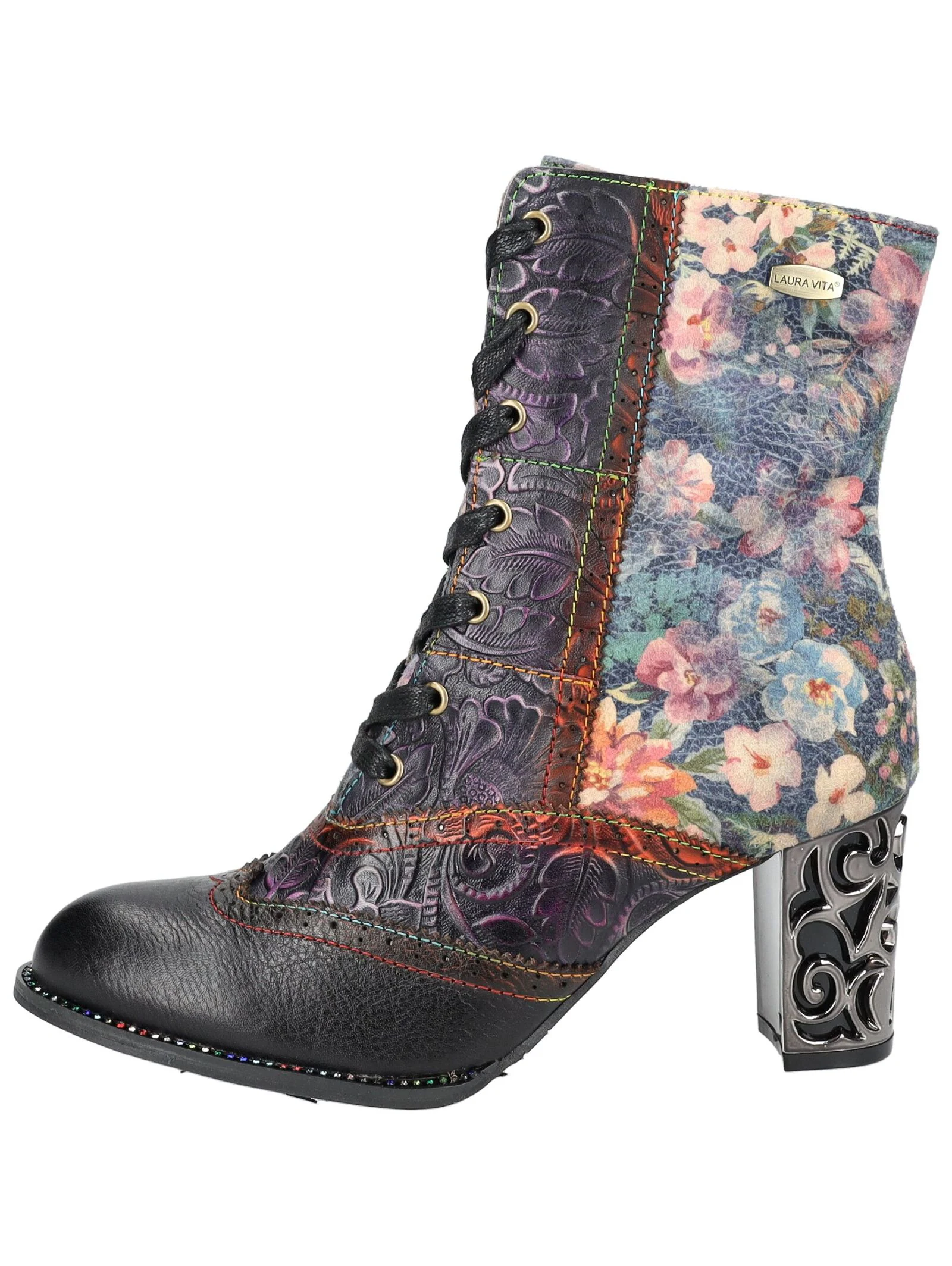 LAURA VITA High-Heel-Stiefelette "LAURA VITA Stiefelette Leder/Textil" günstig online kaufen