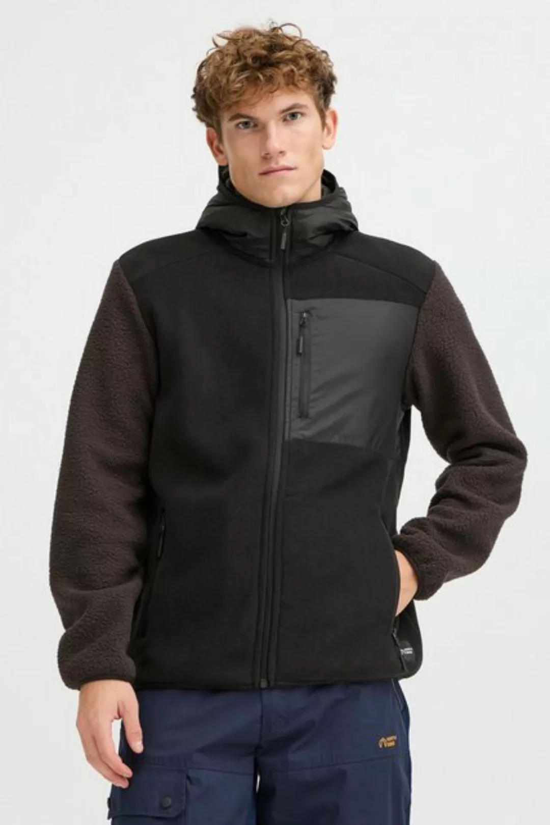 North Bend Fleecejacke NBMatej M sportliche Fleecejacke mit Kapuze günstig online kaufen