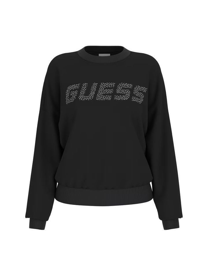 Guess Sweatshirt – Pullover mit Strassstein-Logo günstig online kaufen