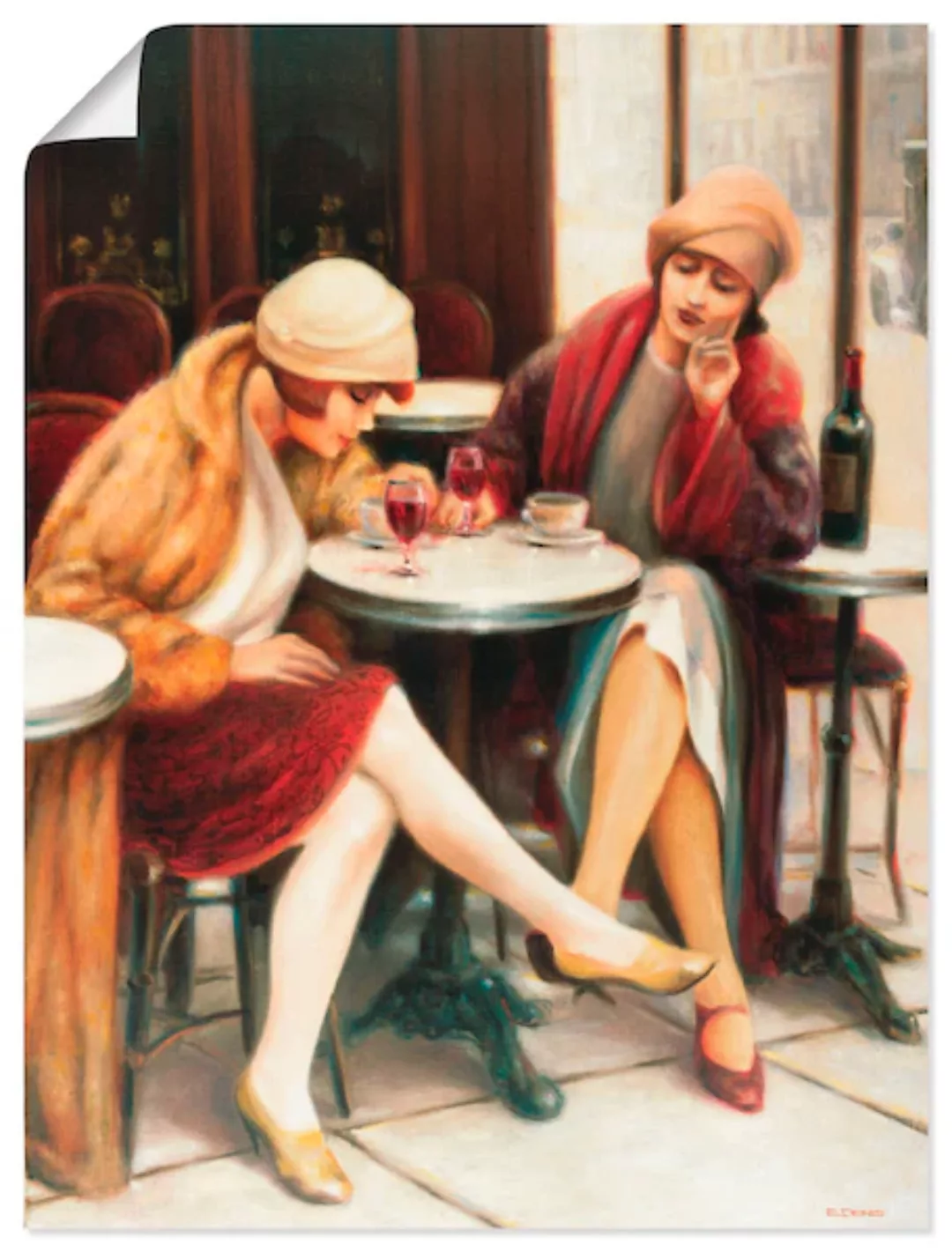Artland Wandbild »Cafe II«, Frau, (1 St.), als Leinwandbild, Poster in vers günstig online kaufen