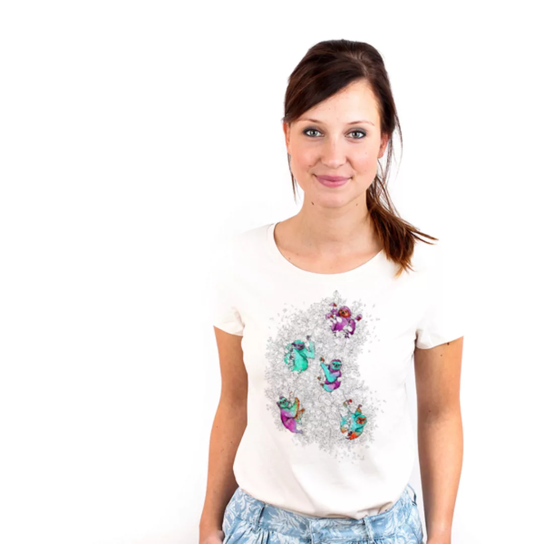 Jungle Life Sloth - Printshirt Frauen Aus Biobaumwolle günstig online kaufen