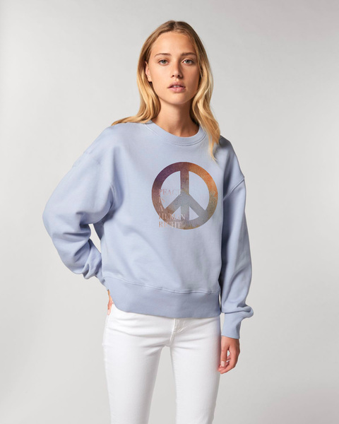 Biofair- Oversize Sweater - Modern Extra Weit Geschnitten / Peace Is a Huma günstig online kaufen