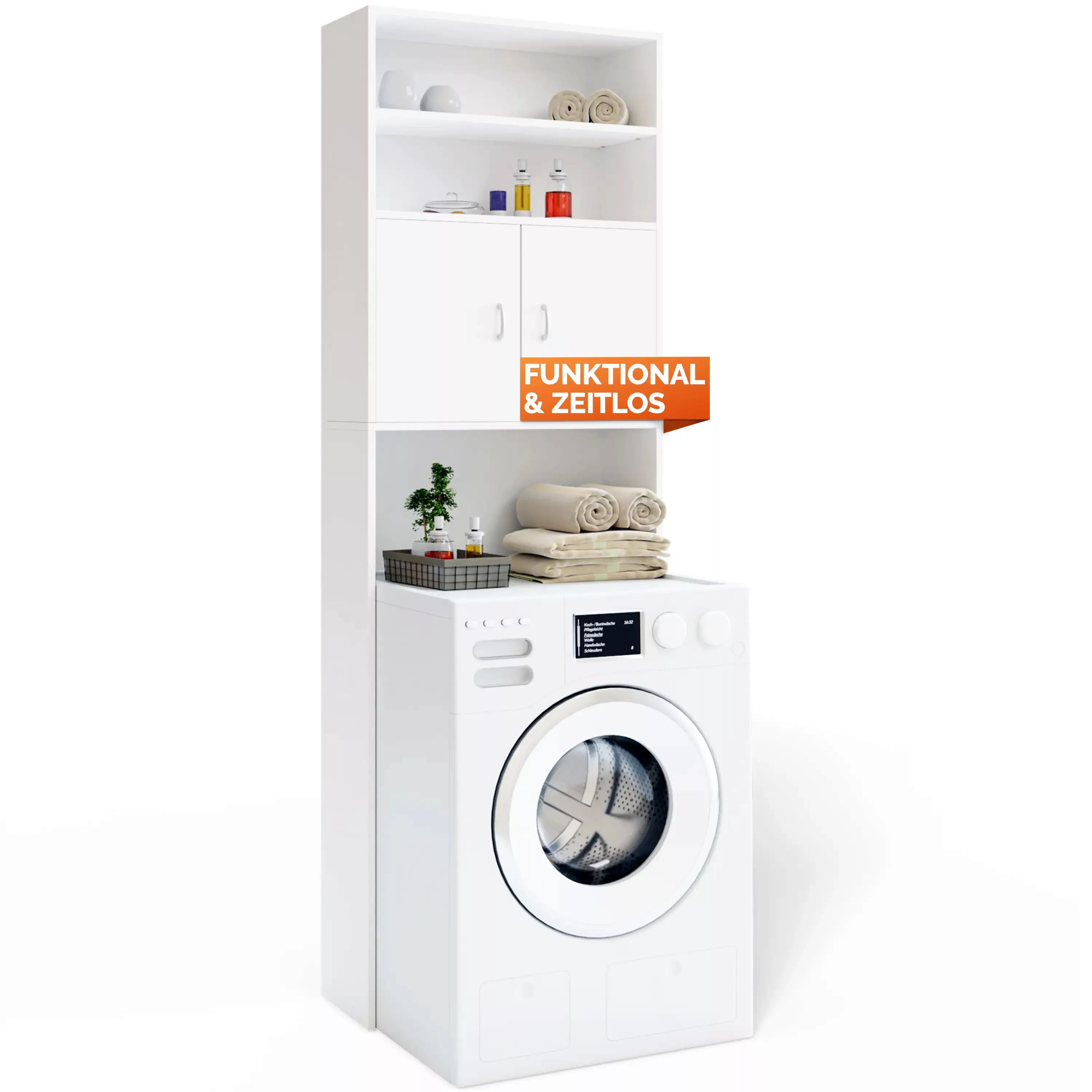 Waschmaschinenschrank Weiß 185x63x20cm günstig online kaufen