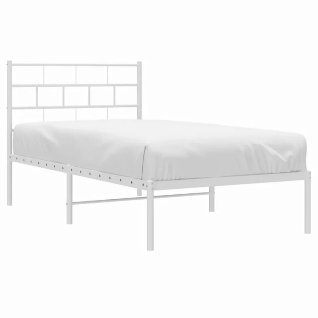 vidaXL Bettgestell mit Kopfteil Metall Weiß 100x190 cm Modell 121897672 günstig online kaufen