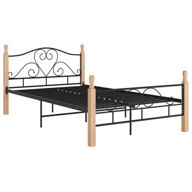 vidaXL Bettgestell Bettgestell Schwarz Metall 120x200 cm Bett Bettrahmen Be günstig online kaufen