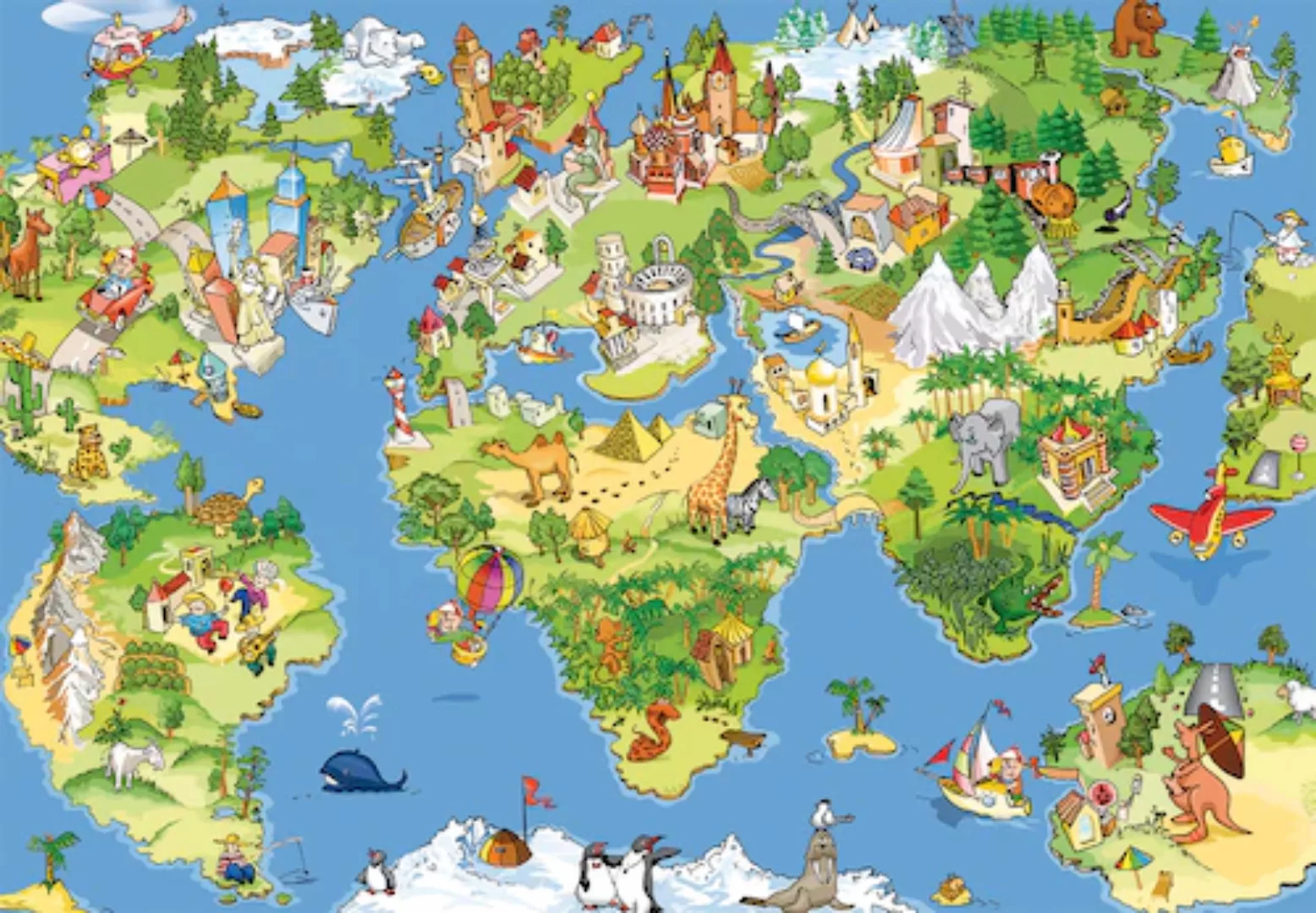 Papermoon Fototapete »Kids World Map« günstig online kaufen
