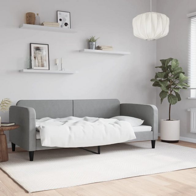 vidaXL Bett Tagesbett Hellgrau 90x190 cm Stoff günstig online kaufen