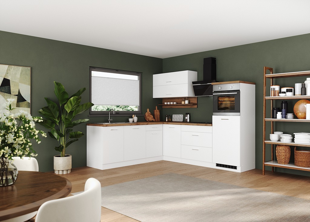 KOCHSTATION Winkelküche "KS-Milan", Stellbreite 250/220 cm, viel Stauraum, günstig online kaufen