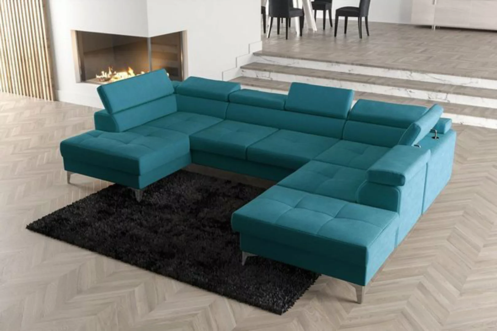 JVmoebel Ecksofa Modernes Design Polsterung Couch Wohnzimmer Ecksofa U-Form günstig online kaufen