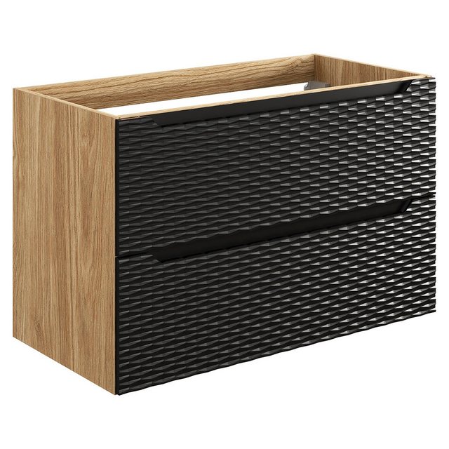 Lomadox Waschbeckenschrank OLUO-56-BLACK Waschtischunterschrank, 90cm, Eich günstig online kaufen