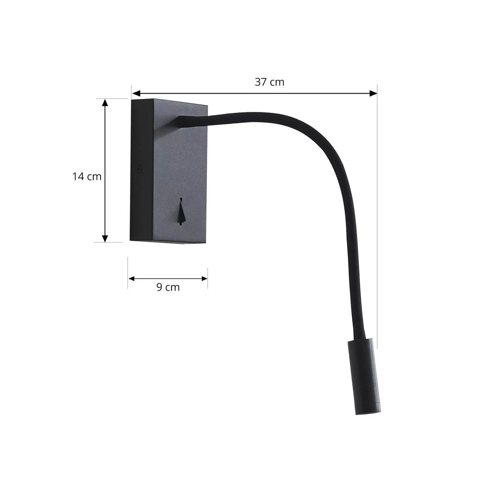 Lucande LED-Leseleuchte Hetti, schwarz, Metall, 14 cm hoch günstig online kaufen