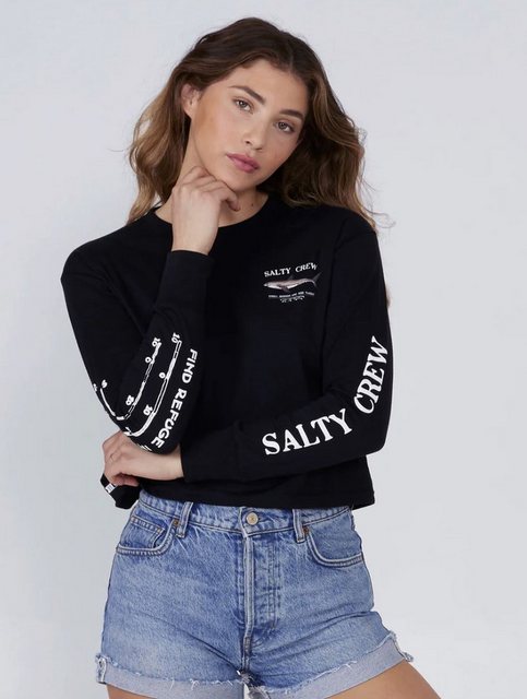 Salty Crew Langarmshirt Salty Crew Bruce Long Sleeve Crop Black M günstig online kaufen