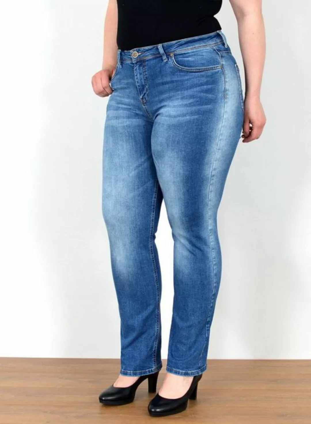 ESRA Straight-Jeans FG7 Straight Fit Jeans Damen High Waist, Damen Jeans-Ho günstig online kaufen