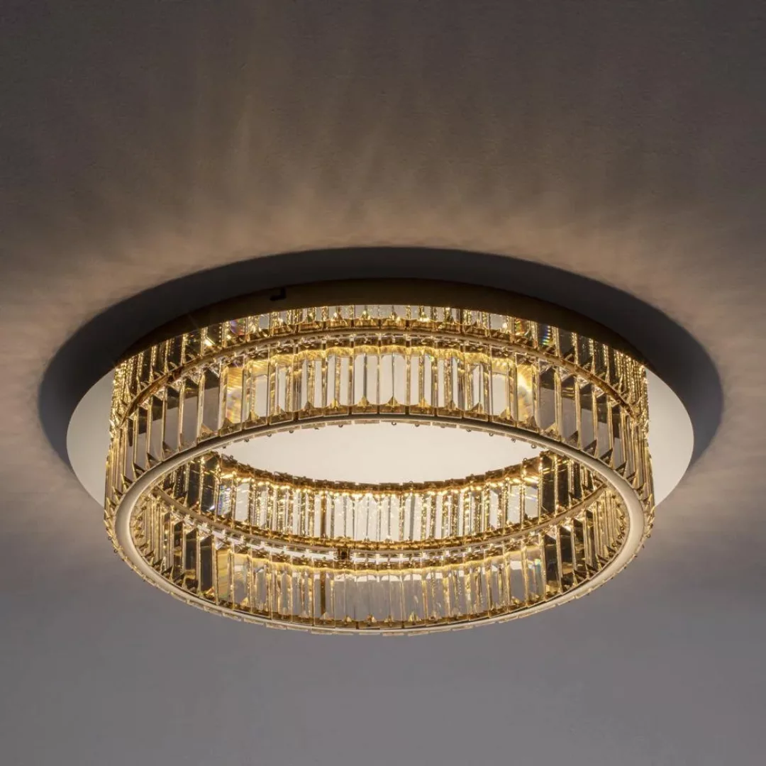 LED Deckenleuchte Aurelia in Gold und Transparent 29W 1481lm günstig online kaufen