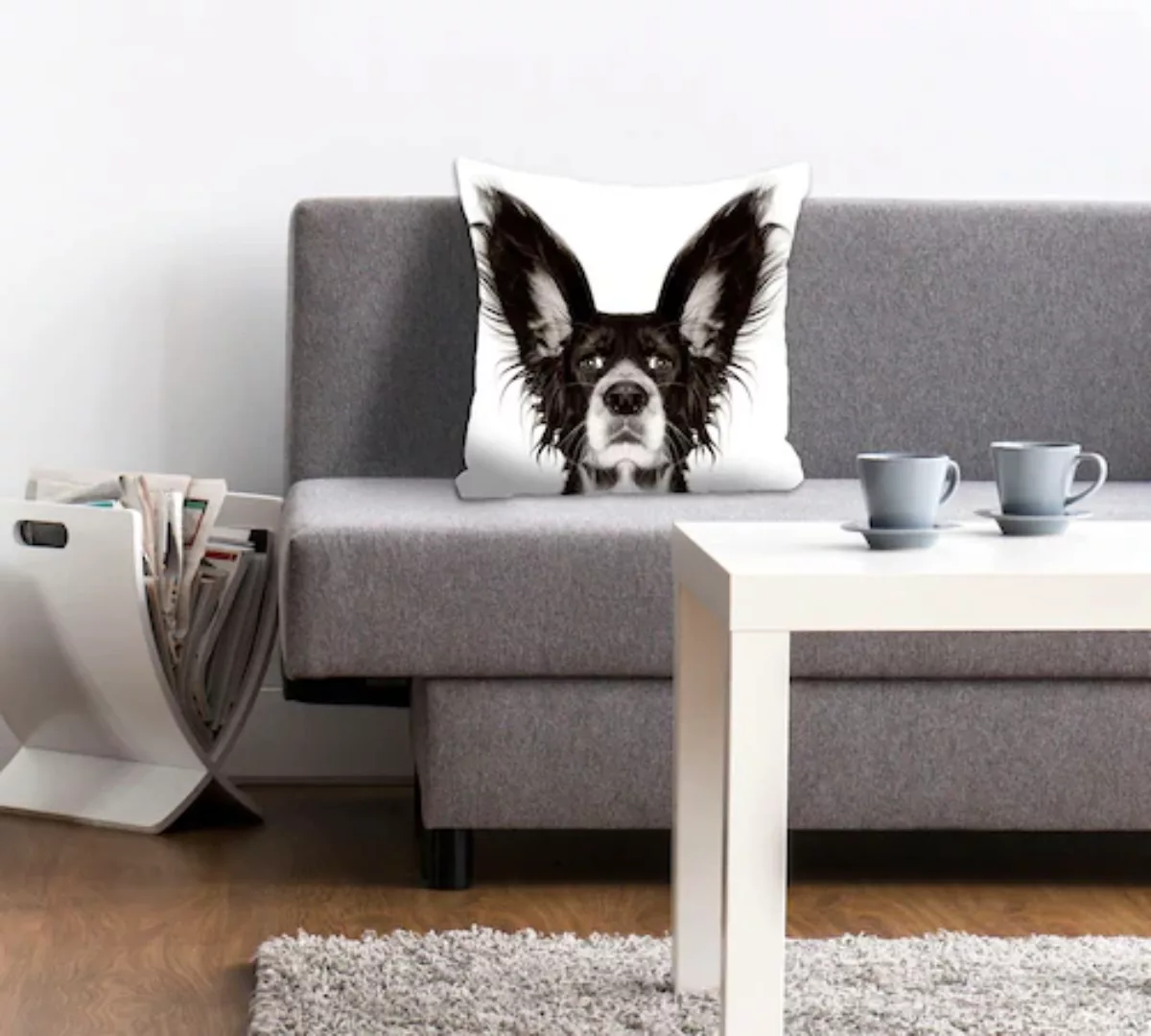 queence Dekokissen »Benni«, mit einem Hund mit spitzen Ohren, Kissenhülle o günstig online kaufen