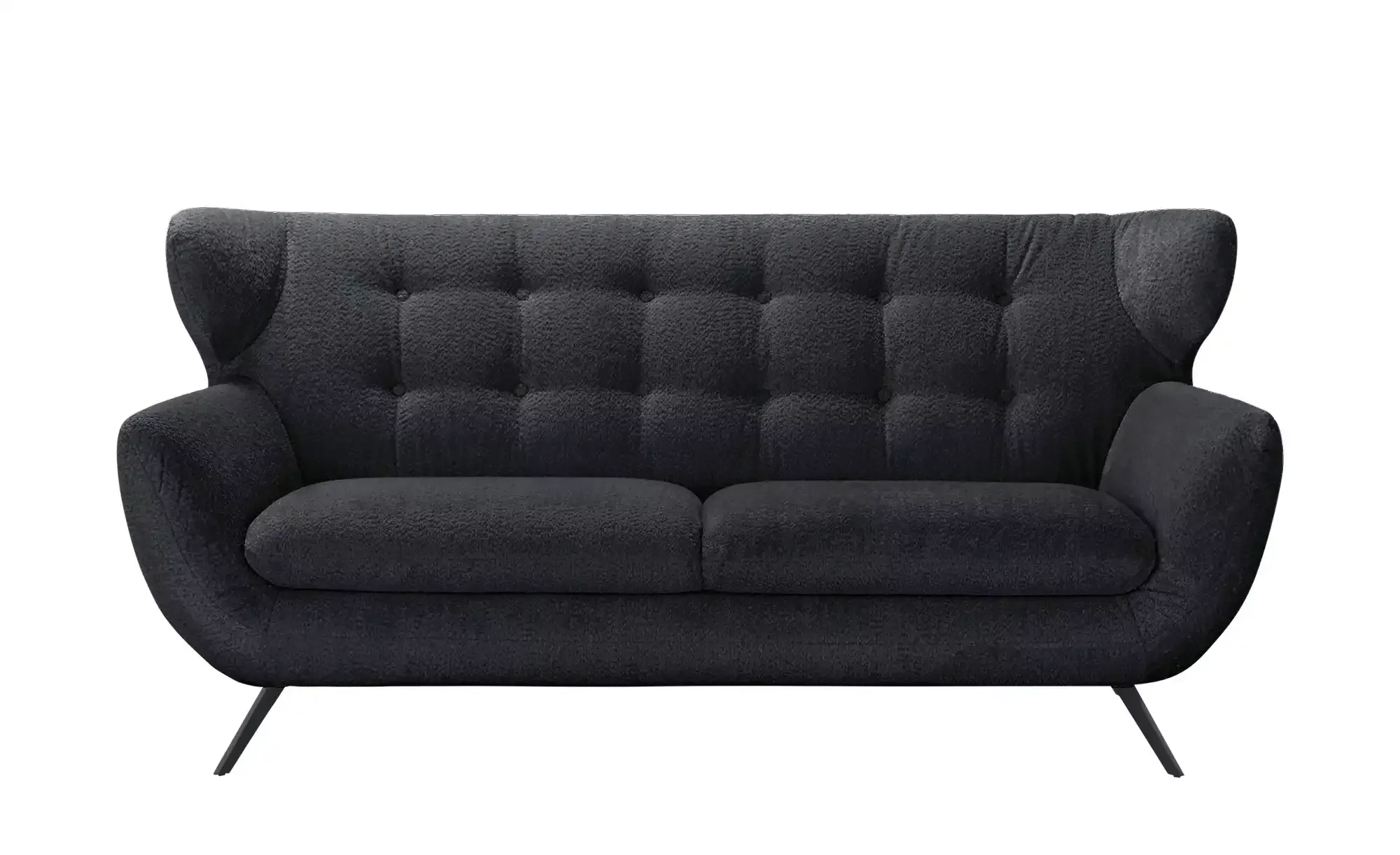 Jette Home Sofa 2,5-sitzig aus Mikrofaser Mellow ¦ schwarz ¦ Maße (cm): B: günstig online kaufen