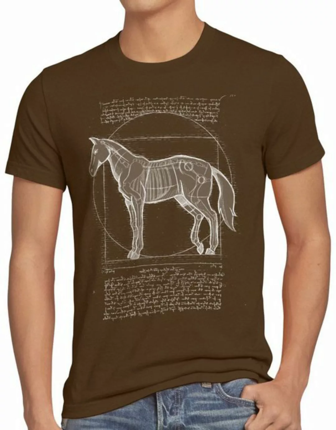 style3 Print-Shirt Herren T-Shirt Vitruvianisches Pferd stute hengst pony r günstig online kaufen