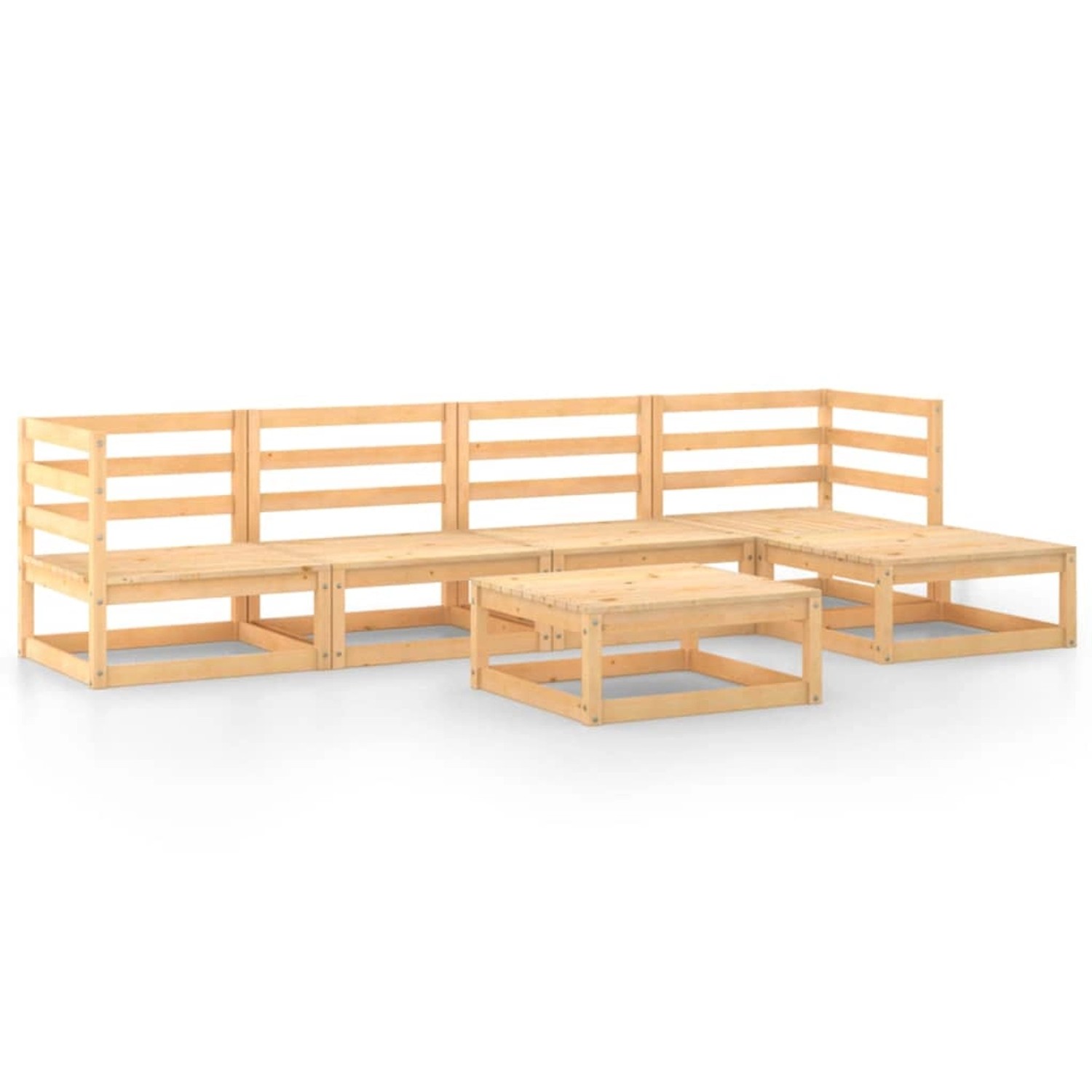 vidaXL 6-tlg Garten-Lounge-Set Massivholz Kiefer Modell 5 günstig online kaufen