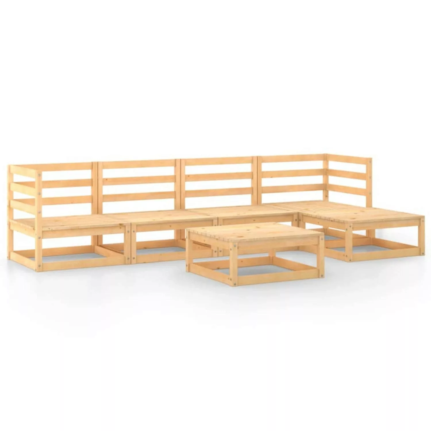 vidaXL 6-tlg Garten-Lounge-Set Massivholz Kiefer Modell 5 günstig online kaufen