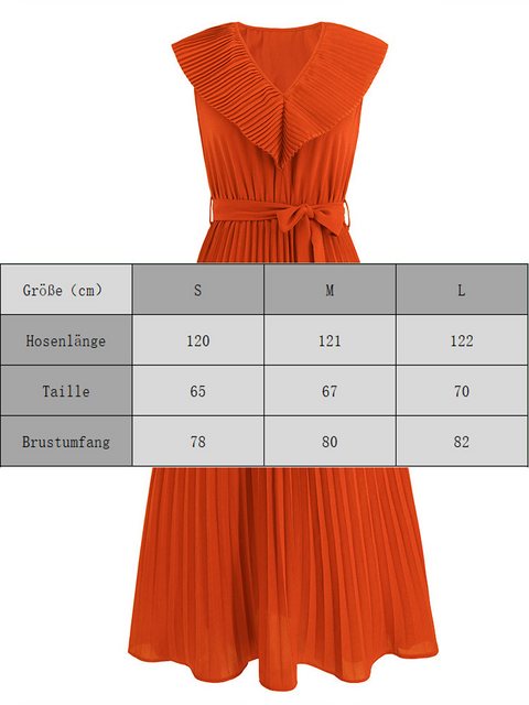 KIKI Midikleid Sexy ärmelloses plissiertes Kleid mit V-Ausschnitt günstig online kaufen