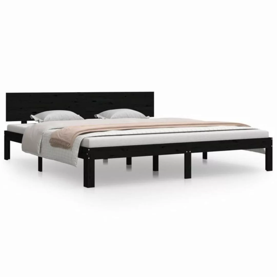 furnicato Bett Massivholzbett Schwarz 180x200 cm günstig online kaufen