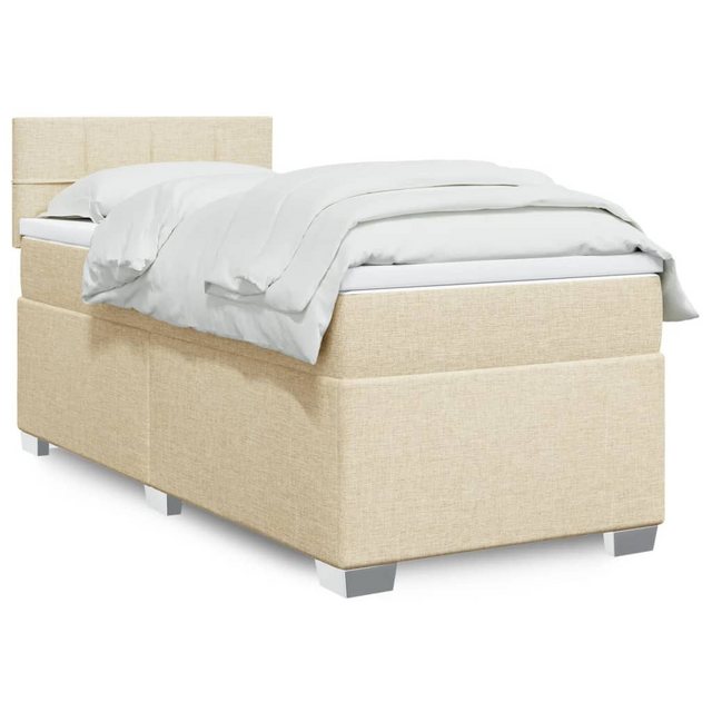 vidaXL Bett Boxspringbett mit Matratze Creme 80x200 cm Stoff günstig online kaufen