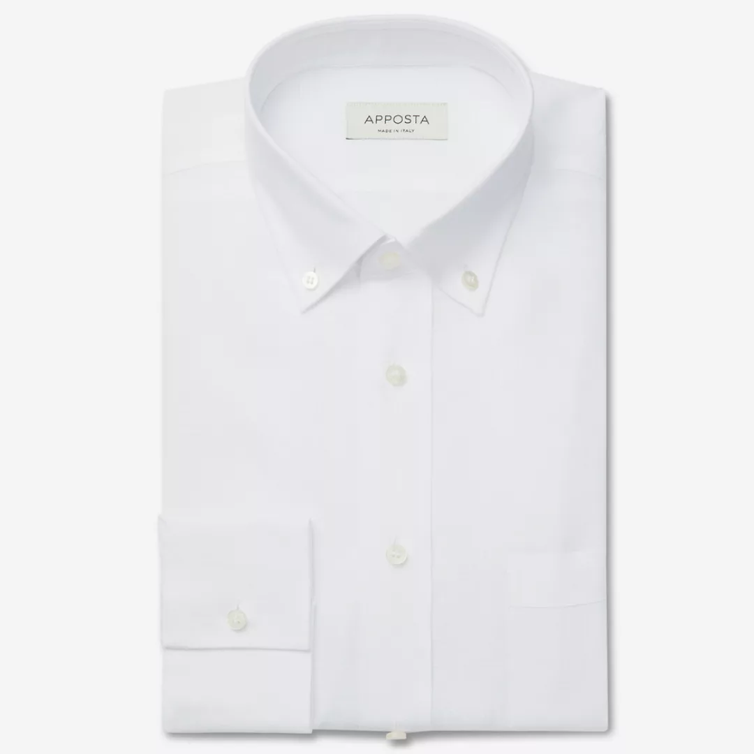 Hemd  einfarbig  weiß leinen popeline, kragenform  kleiner button-down-krag günstig online kaufen