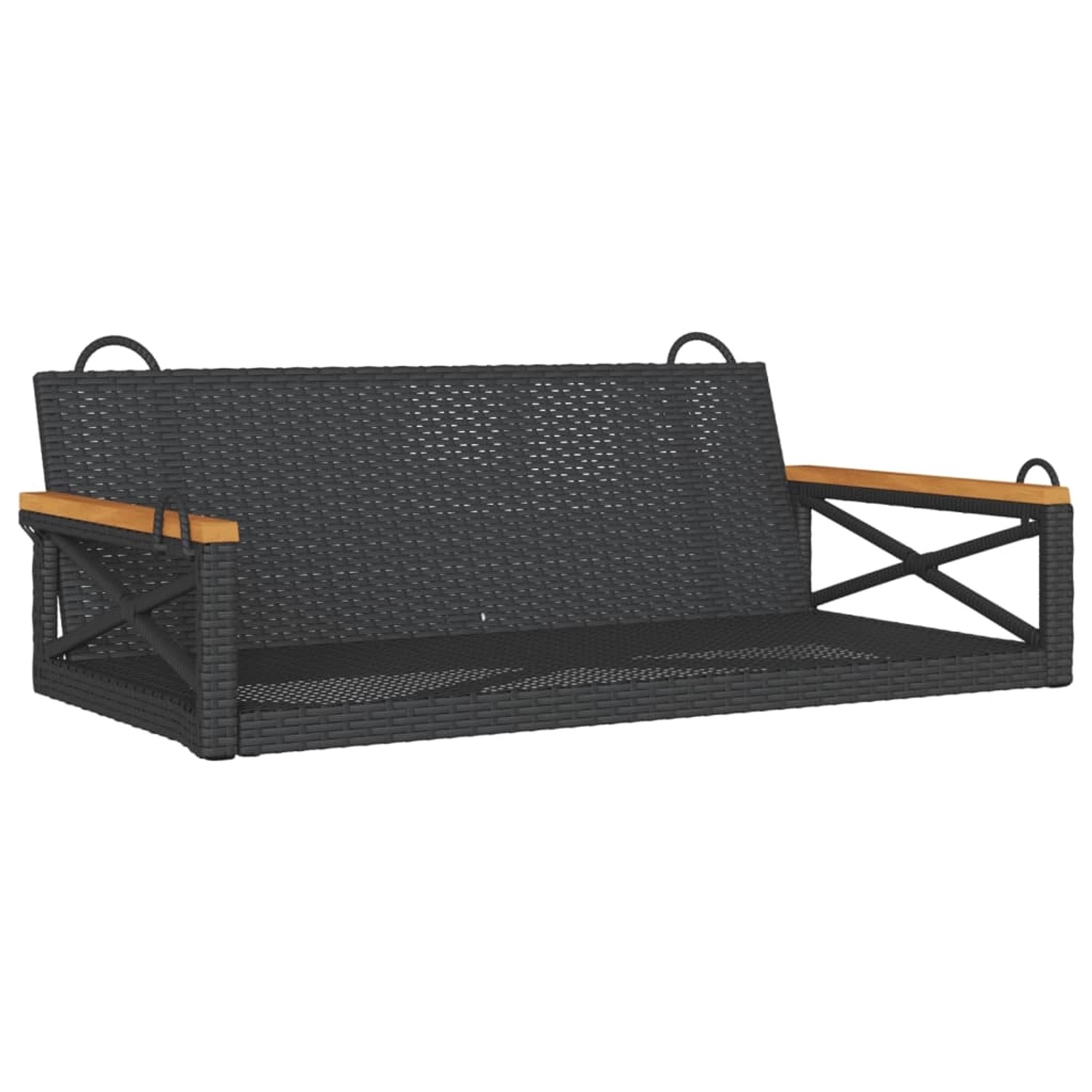 furnicato Hängebank Schwarz 109x62x40 cm Poly Rattan günstig online kaufen