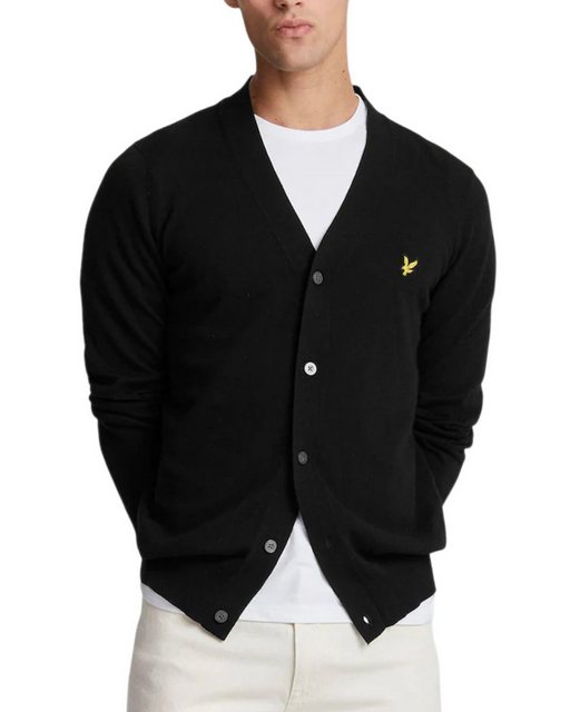 Lyle & Scott Cardigan V-Ausschnitt, Merino-Baumwolle Mix günstig online kaufen