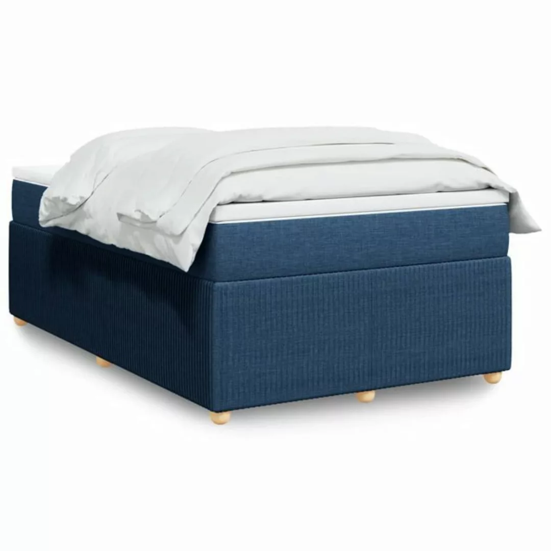 vidaXL Boxspringbett, Boxspringbett mit Matratze Blau 120x200 cm Stoff günstig online kaufen