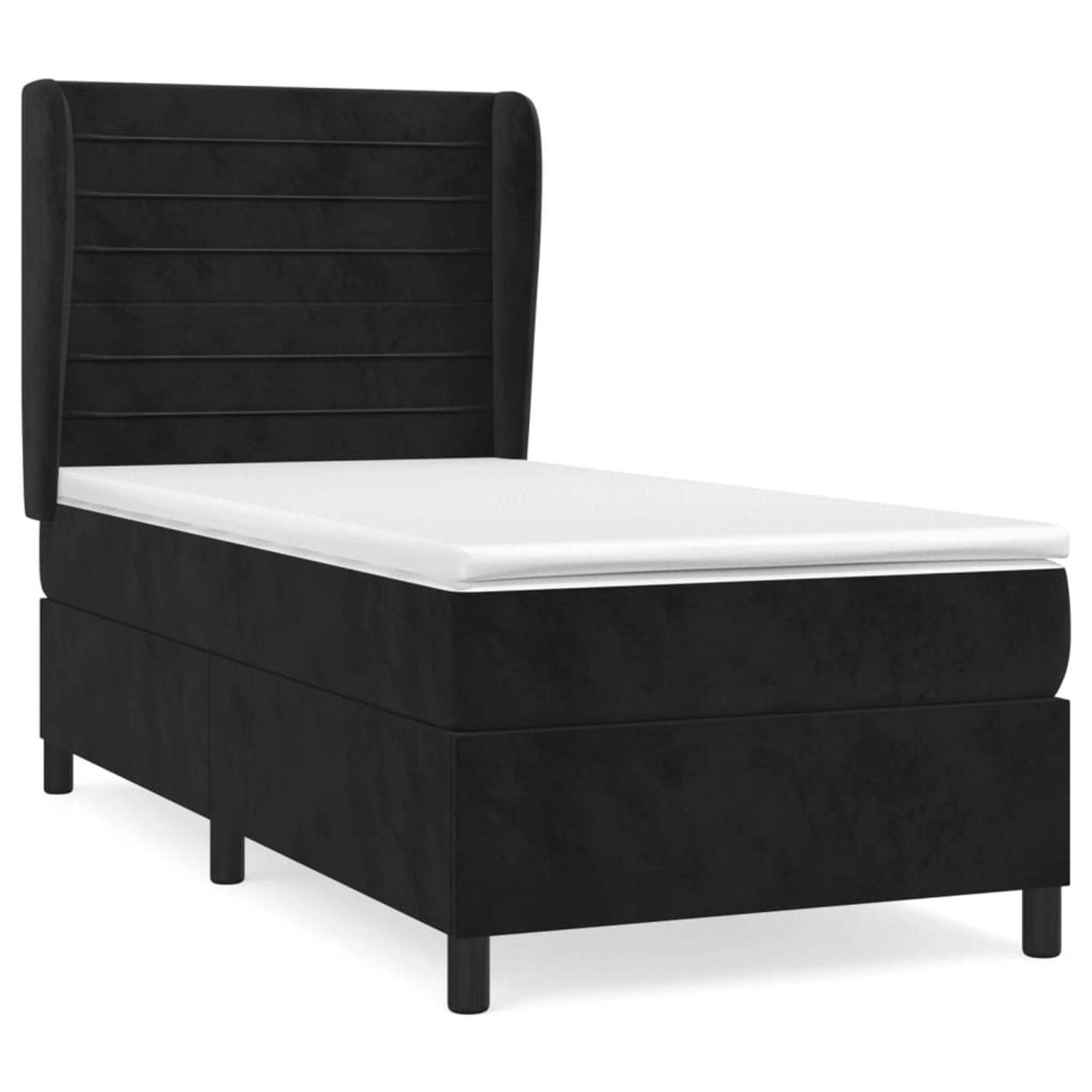 vidaXL Boxspringbett mit Matratze Schwarz 90x200 cm Samt1534746 günstig online kaufen